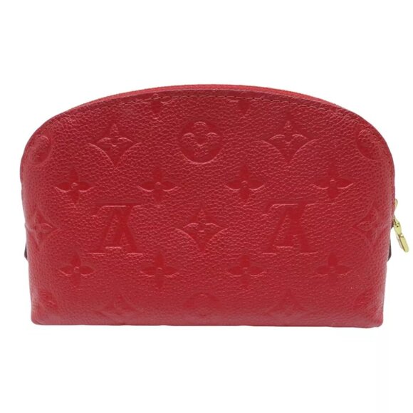 LOUIS VUITTON Pochette Cosmetic Pouch Red Leather - Picture 2 of 12